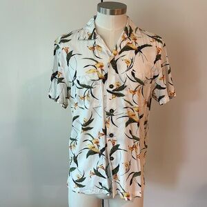 J.Crew beach floral print camp collar shirt